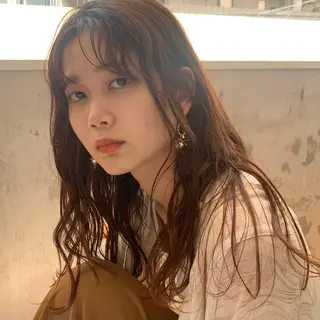 セミロング カラー 田中 鈴乃のヘアスタイル