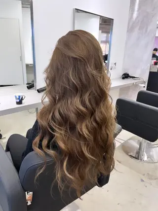 ロング karin💋海外 バタフライカットのヘアスタイル