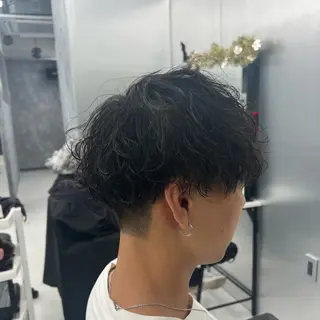 ミディアム パーマ メンズ 👑垢抜け韓国ヘア ハッシュカット唯澄のヘアスタイル
