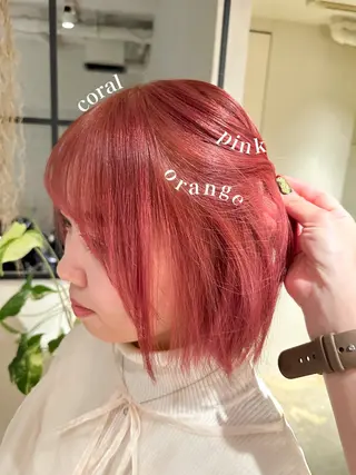 ミディアム カラー ヘアアレンジ 🤎ono/ 切りっぱなしボブ🤎のヘアスタイル