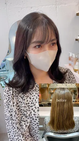 セミロング カラー タンバルモリ/ タッセルボブ/神山のヘアスタイル