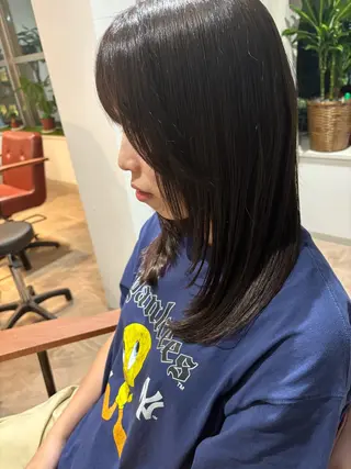 ミディアム カラー 檜山 知可子のヘアスタイル