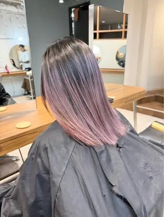 セミロング カラー 岡本 太陽☀️のヘアスタイル