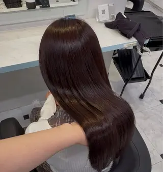 ロング カラー ブリーチなし🍒中韓 /縮毛 つや髪🍒のヘアスタイル