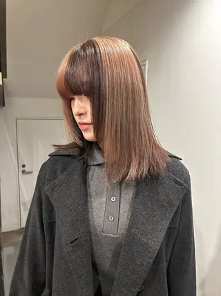 ミディアム カラー hen所属・心斎橋/レイヤー/ ブリーチ/モエのヘアスタイル