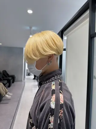 ショート カラー メンズ 鈴木直之/ハイトーン /ボブ/美髪矯正のヘアスタイル