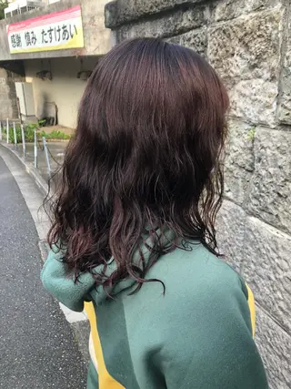 セミロング パーマ ✂︎岡根 京花✂︎のヘアスタイル