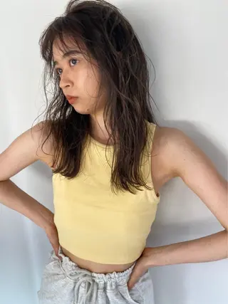 セミロング カラー iet.所属・ウルフ/ボブ/耳ツボ ジュエリー◎ricoのヘアスタイル