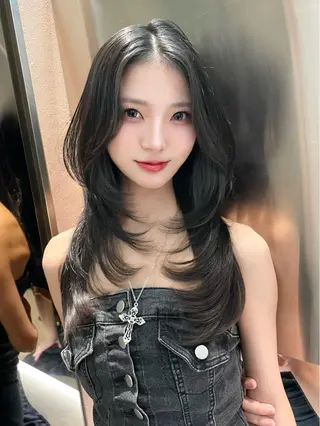 ロング カラー 韓国ヘア特化 🍒❤最上ゆうきのヘアスタイル
