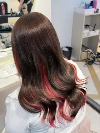 セミロング カラー せいと ハイトーン/縮毛矯正のヘアスタイル