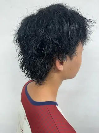 ミディアム パーマ メンズ パーマ/ハイトーン /吉田眞のヘアスタイル