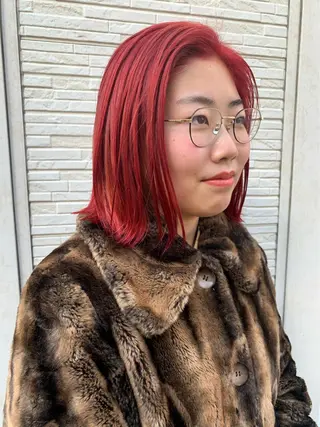 ミディアム カラー ハイトーン/ブリーチ /ウルフ⛓️MAKIのヘアスタイル