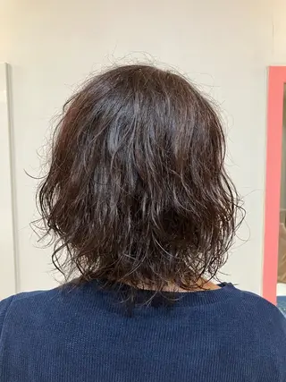 ミディアム カラー パーマ 横田 尚登のヘアスタイル