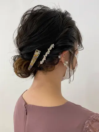 ミディアム ヘアアレンジ 💫お呼ばれヘア💫 髪質改善✨トモエ市川のヘアスタイル