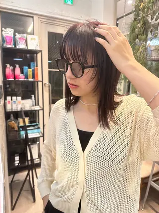 ミディアム カラー REINA☁️透明感 カラー/ぷつっと♡のヘアスタイル