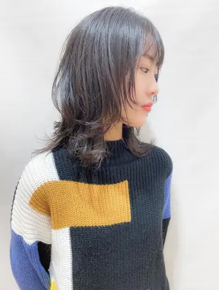 ミディアム カラー パーマ ヘアアレンジ メンズ キッズ ネイル マツエク・マツパ toap.所属・大野 あさみのヘアスタイル