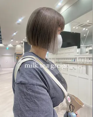 カラー 黒田瀬奈/ボブ まろやかベージュのヘアスタイル