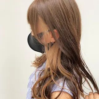 ロング カラー Rinka/梅田/ 透け感カラー🤎のヘアスタイル