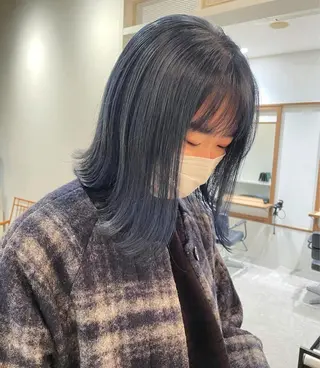 セミロング カラー ヘアアレンジ 髪質改善ストレート✨ パーマヘア✨YUKIのヘアスタイル