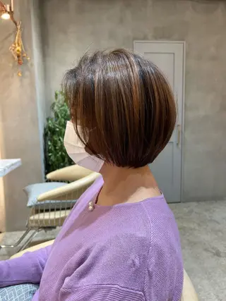 ショート ボブ/巻ける縮毛矯正 /韓国レイヤーはなのヘアスタイル