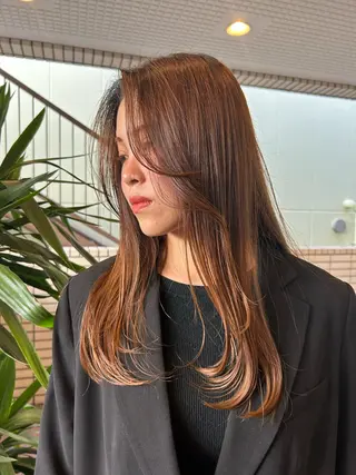 ロング 艶カラー/レイヤー /メンズ/マツエクのヘアスタイル