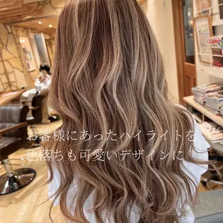 ロング 渋谷ハイトーン/ デザインカラー阿部のヘアスタイル