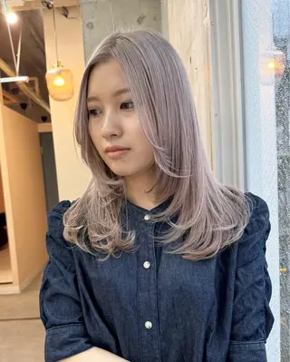 セミロング カラー ヘアアレンジ lani 天神大名/ブリーチのヘアスタイル