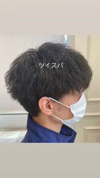 メンズ 透明感ブリーチ/ メンズパーマのヘアスタイル