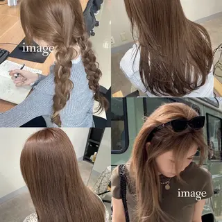 セミロング カラー Qin shaire salon 原宿店所属・レイヤーカット 韓国ヘアayameのヘアスタイル