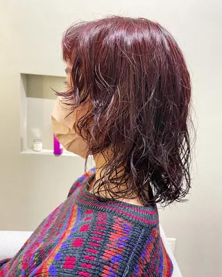 ミディアム カラー パーマ ✨ヤヤサロン✨ 大樹のヘアスタイル