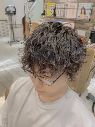 ショート パーマ メンズ メンズ特化 ナカネ カツヤのヘアスタイル