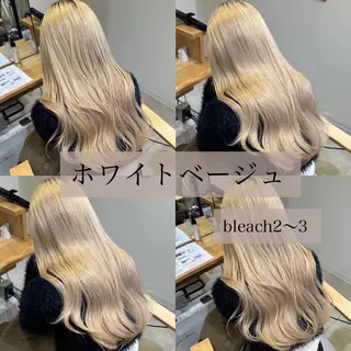 ロング カラー 肌に馴染むハイトーン /ミルクティーカラーのヘアスタイル