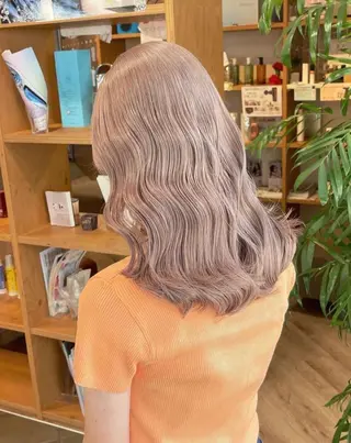 セミロング カラー ハイトーン/メンズ/ デザイン/梅田/ミユのヘアスタイル