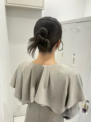 セミロング ヘアアレンジ riko/レイヤー/ 艶カラー/ヘアセットのヘアスタイル