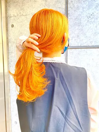 セミロング カラー MiU所属・髪質改善|ストレート |ブリーチ|ゆたかのヘアスタイル