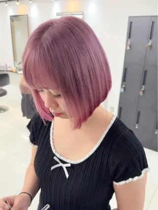 ミディアム カラー ダブルカラーブリーチ 髪質改善　縮毛矯正のヘアスタイル