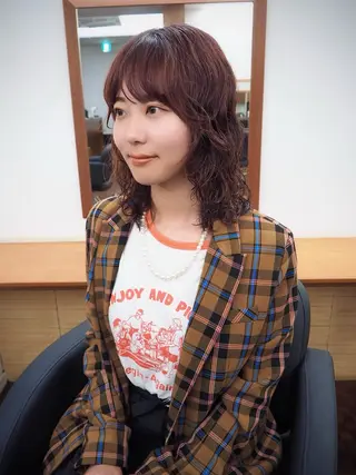 セミロング カラー Paddle所属・似合わせレイヤー/ レイヤーパーマ/高倉のヘアスタイル