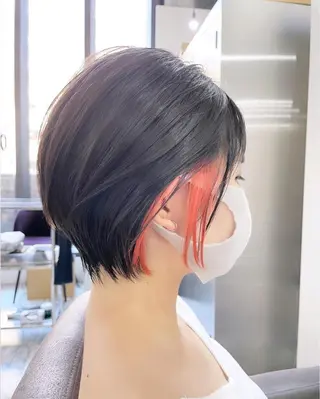ショート カラー 🩵縮毛矯正 髪質 改善 美髪🩵のヘアスタイル