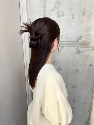 セミロング カラー ブリーチ/ベージュ 💕/momoaのヘアスタイル