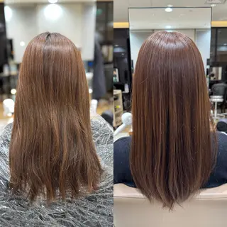 セミロング カラー 新宿透明感カラー 髪質改善/吉川怜奈のヘアスタイル