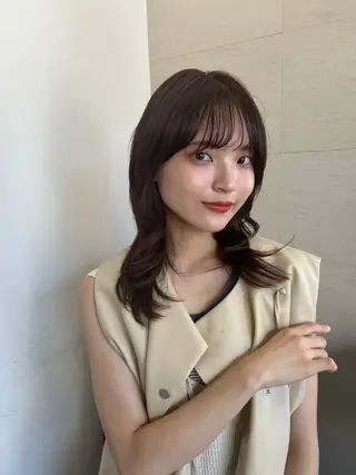 ミディアム カラー 透け感color 🫧ruko🌿銀座のヘアスタイル