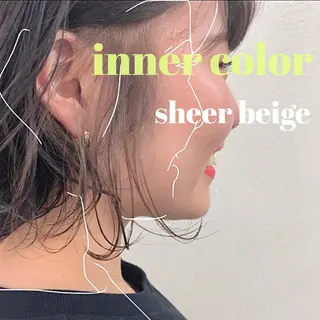 ミディアム カラー ヘアアレンジ 赤味消し.髪質改善 🌿𝘠𝘜𝘙𝘐のヘアスタイル