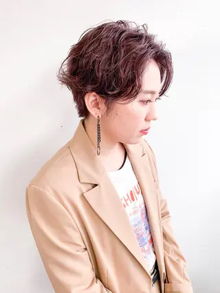 ショート カラー パーマ ショート/レイヤー なら石井知希のヘアスタイル