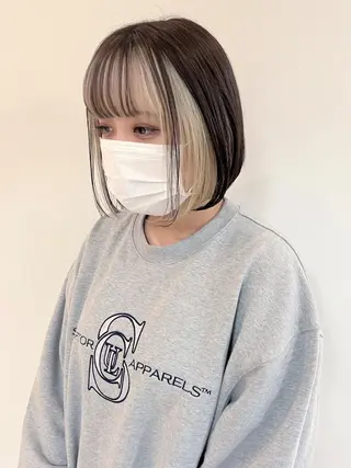 セミロング カラー ヘアアレンジ ブリーチなし/ レイヤー🌿runaのヘアスタイル