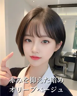 ショート ショートヘア くすみカラー、大場猛のヘアスタイル