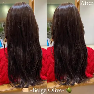 セミロング カラー 艶髪カラー/透明感 美髪/白髪/ﾑﾅｶﾀのヘアスタイル