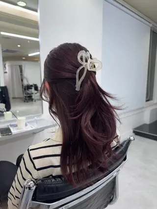 セミロング カラー ブリーチなしWカラー /艶カラー✨のヘアスタイル