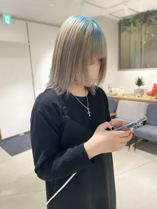 ミディアム ムラ修正ブリーチ 山田眞之介のヘアスタイル