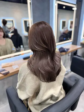 ロング カラー ヘアアレンジ レイヤー×グレージュ の達人HAYATOのヘアスタイル