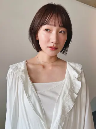 ショート カラー パーマ 🫧小顔×似合わせ× 透明感カラー🫧のヘアスタイル